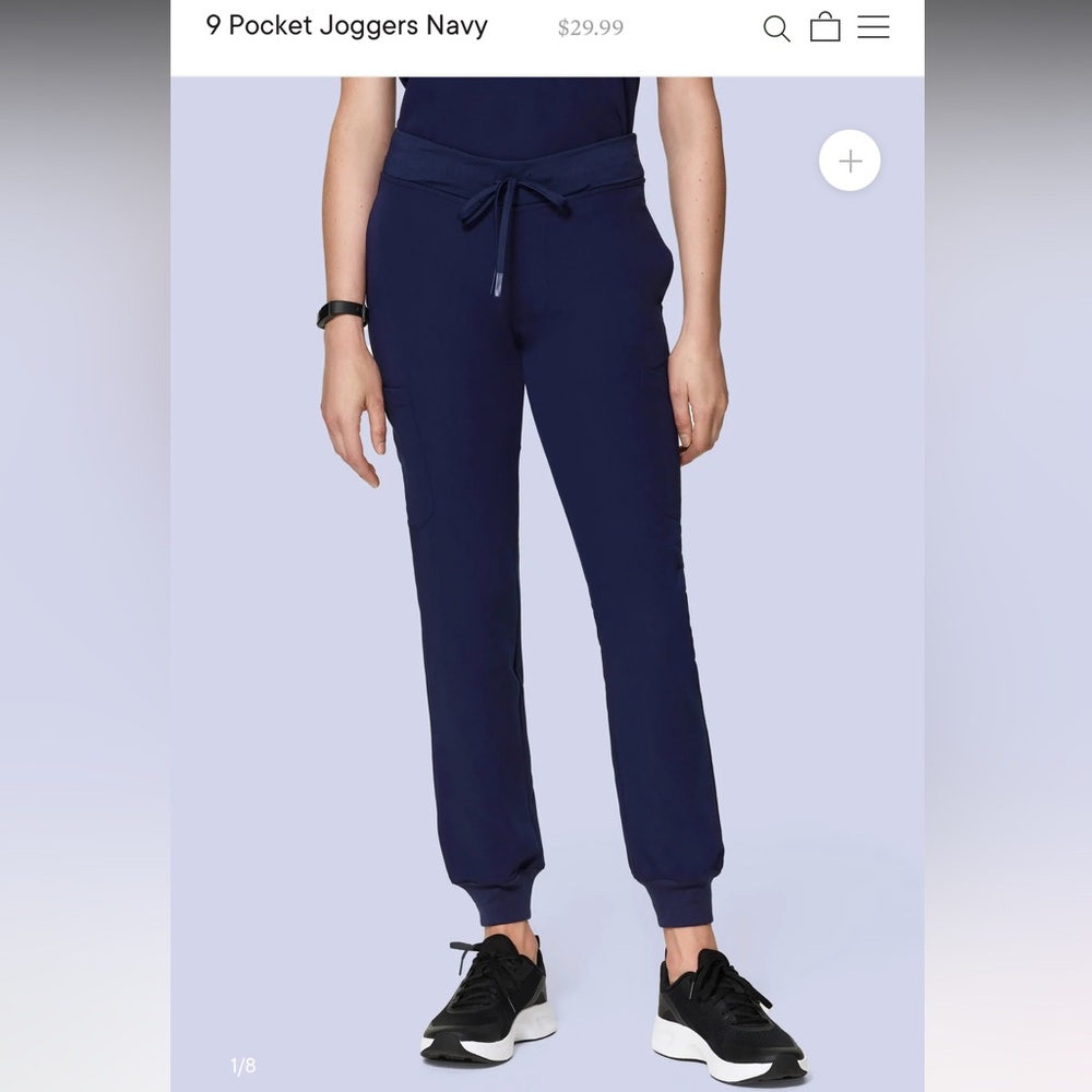 Women's navy mandala scrub pants and top